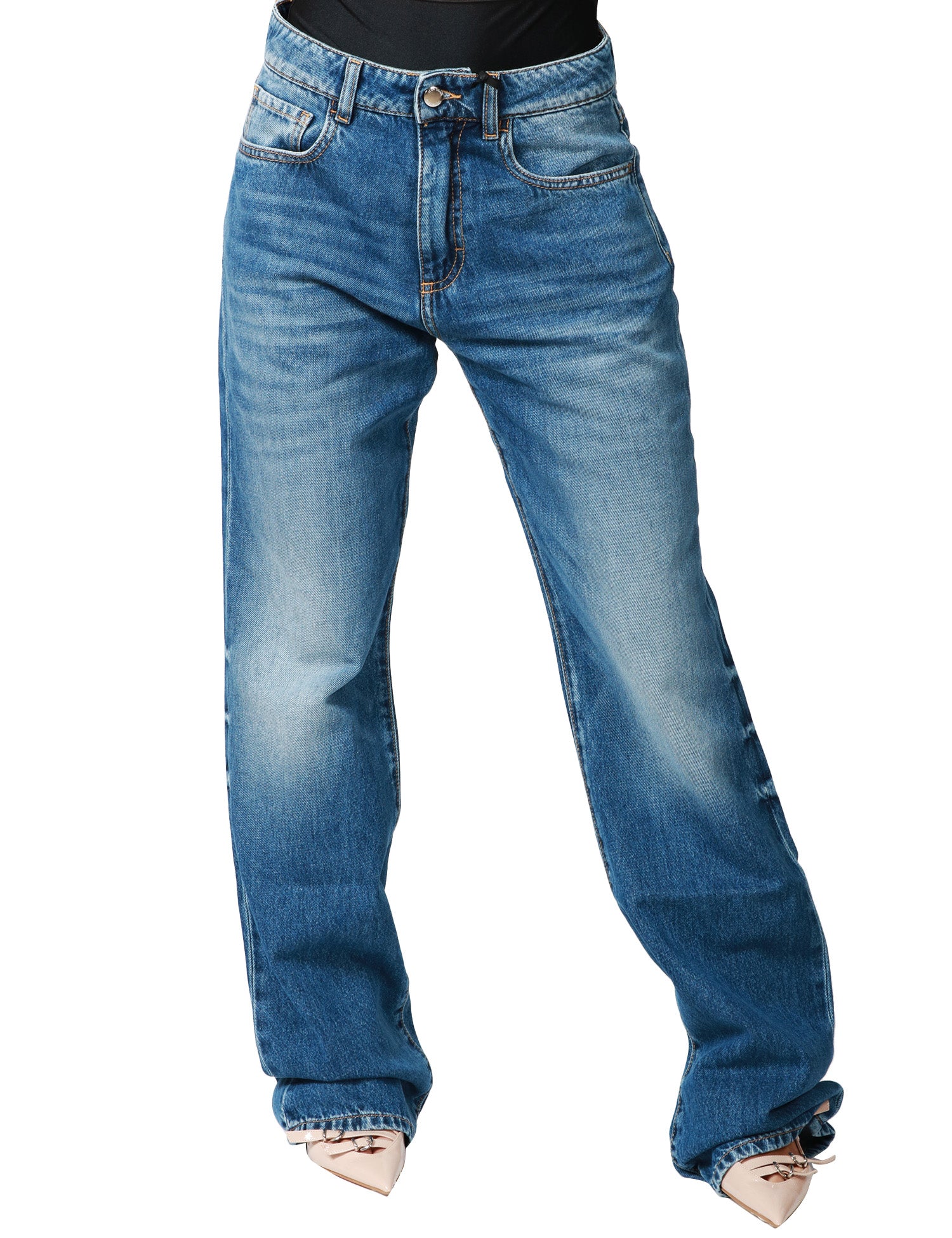 JEANS DONNA ICON DENIM IRIS LAVAGGIO MEDIO A GAMBA DRITTA E MORBIDA