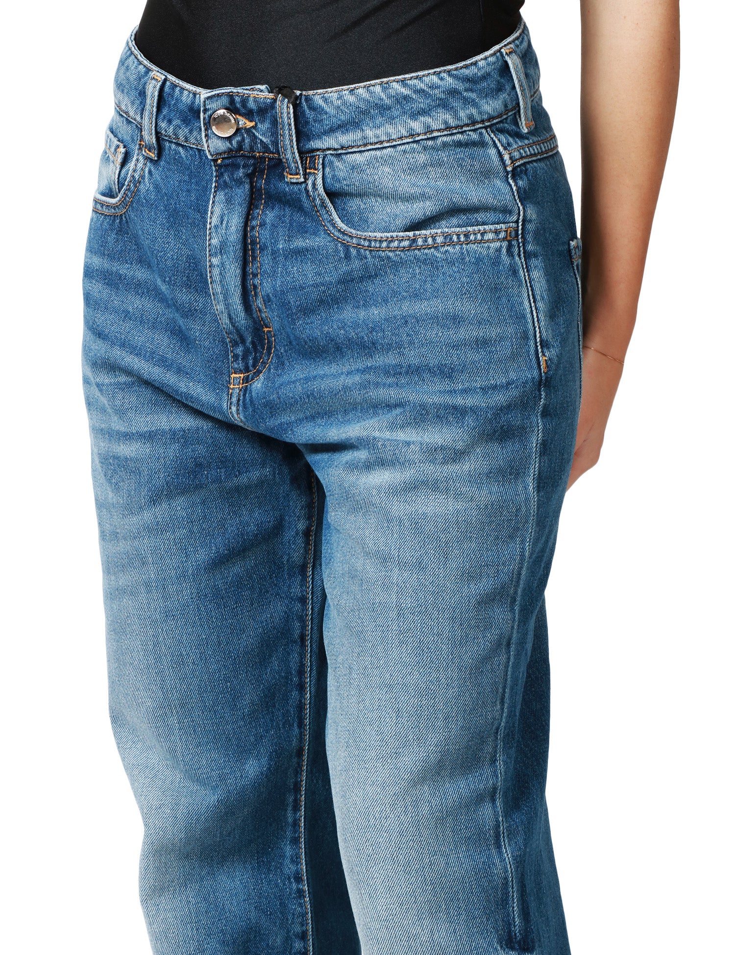 JEANS DONNA ICON DENIM IRIS LAVAGGIO MEDIO A GAMBA DRITTA E MORBIDA