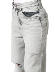 JEANS DONNA ICON DENIM POPPY GREY A GAMBRA DRITTA CON ROTTURE