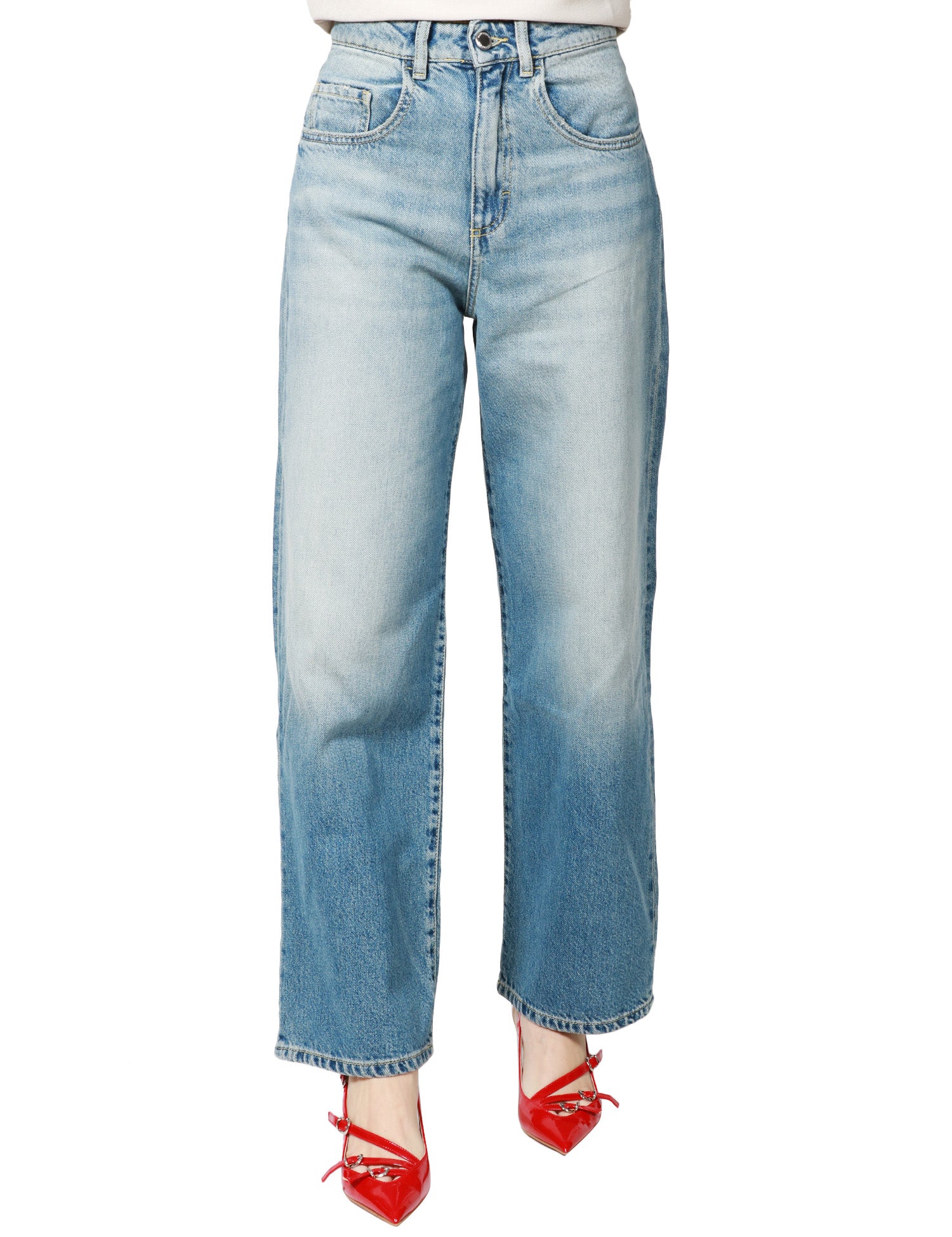 JEANS DONNA ICON DENIM POPPY LAVAGGIO CHIARO A GAMBA DRITTA