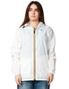 Giubbino donna k-way le vrai claude 4.0 white in tessuto micro ripstop impermeabile con zip e cappuccio