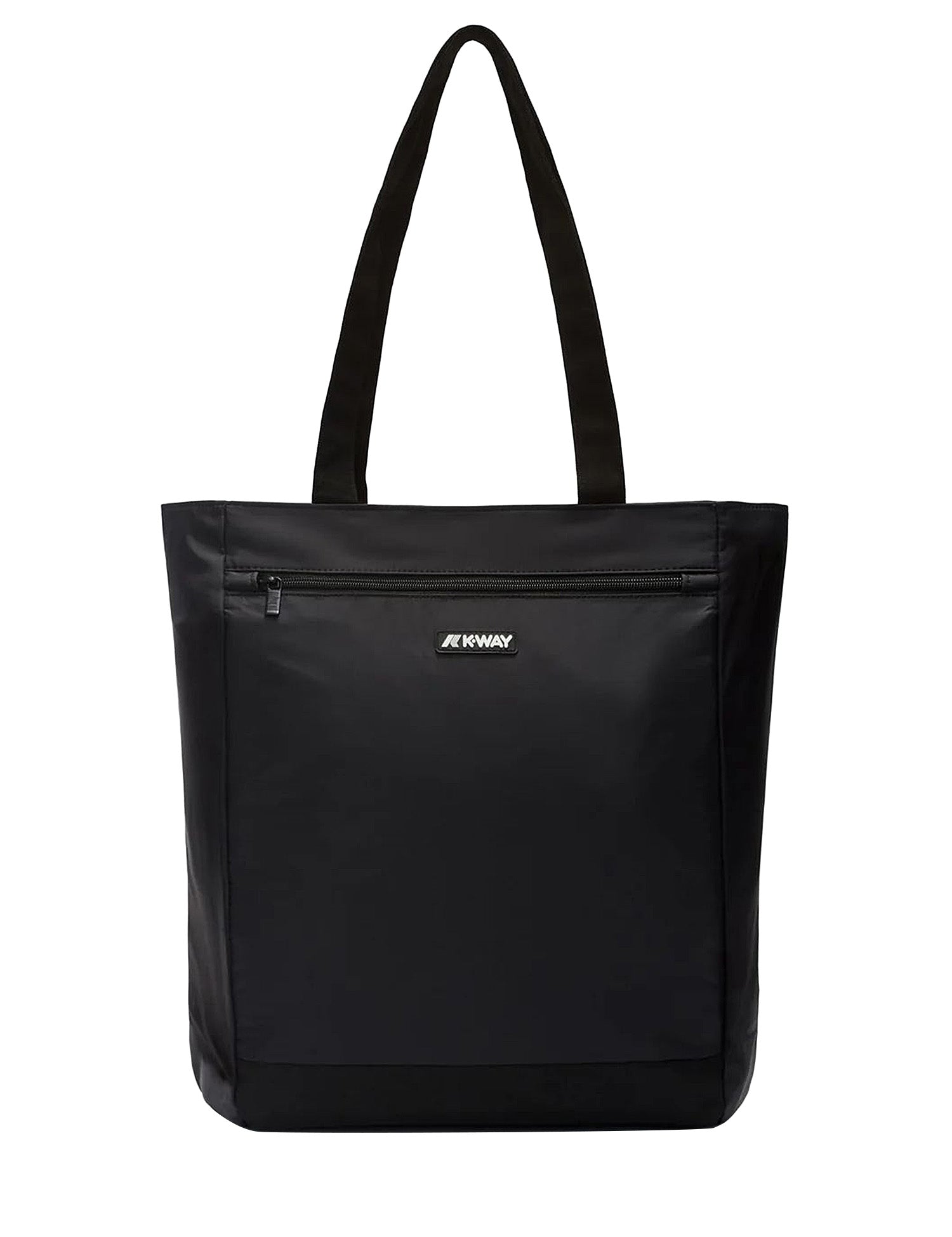 BORSA SHOPPING K-WAY ELLIANT NERA IN NYLON CON MAXI TASCA DAVANTI E MANICI IN NASTRO