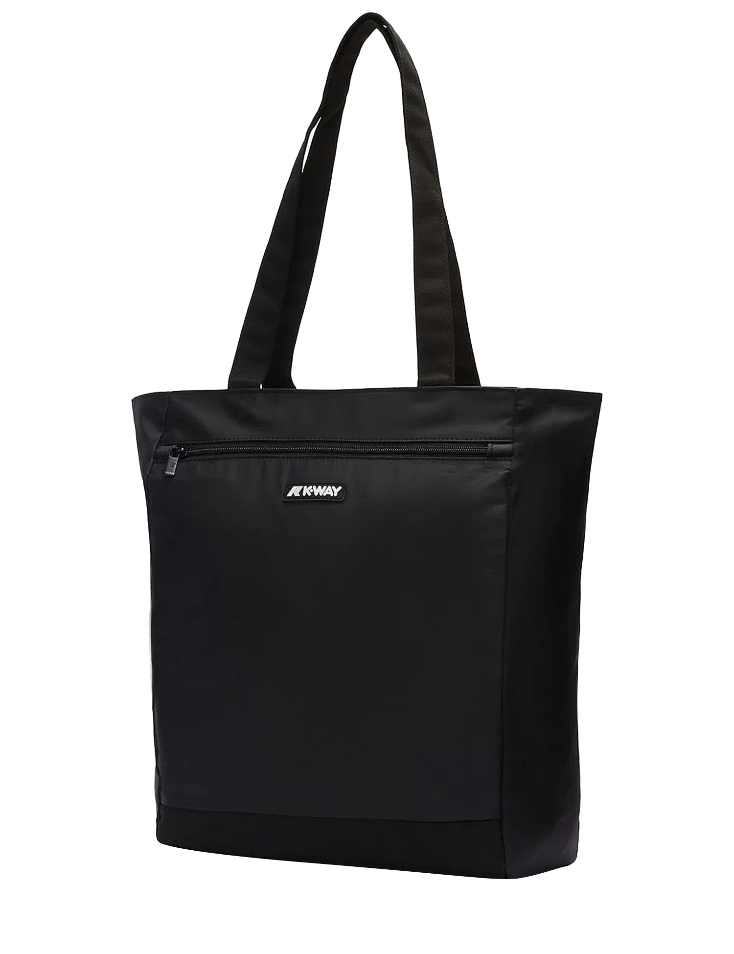 BORSA SHOPPING K-WAY ELLIANT NERA IN NYLON CON MAXI TASCA DAVANTI E MANICI IN NASTRO