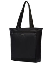 BORSA SHOPPING K-WAY ELLIANT NERA IN NYLON CON MAXI TASCA DAVANTI E MANICI IN NASTRO