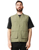 Gilet uomo k-way erhin verde in nylon con colletto e tasche applicate davanti