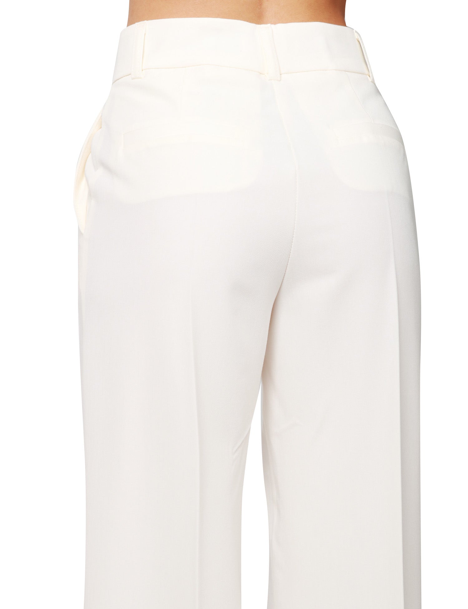 PANTALONE DONNA KONTATTO CREMA A VITA ALTA E GAMBA PALAZZO