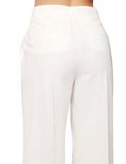 PANTALONE DONNA KONTATTO CREMA A VITA ALTA E GAMBA PALAZZO