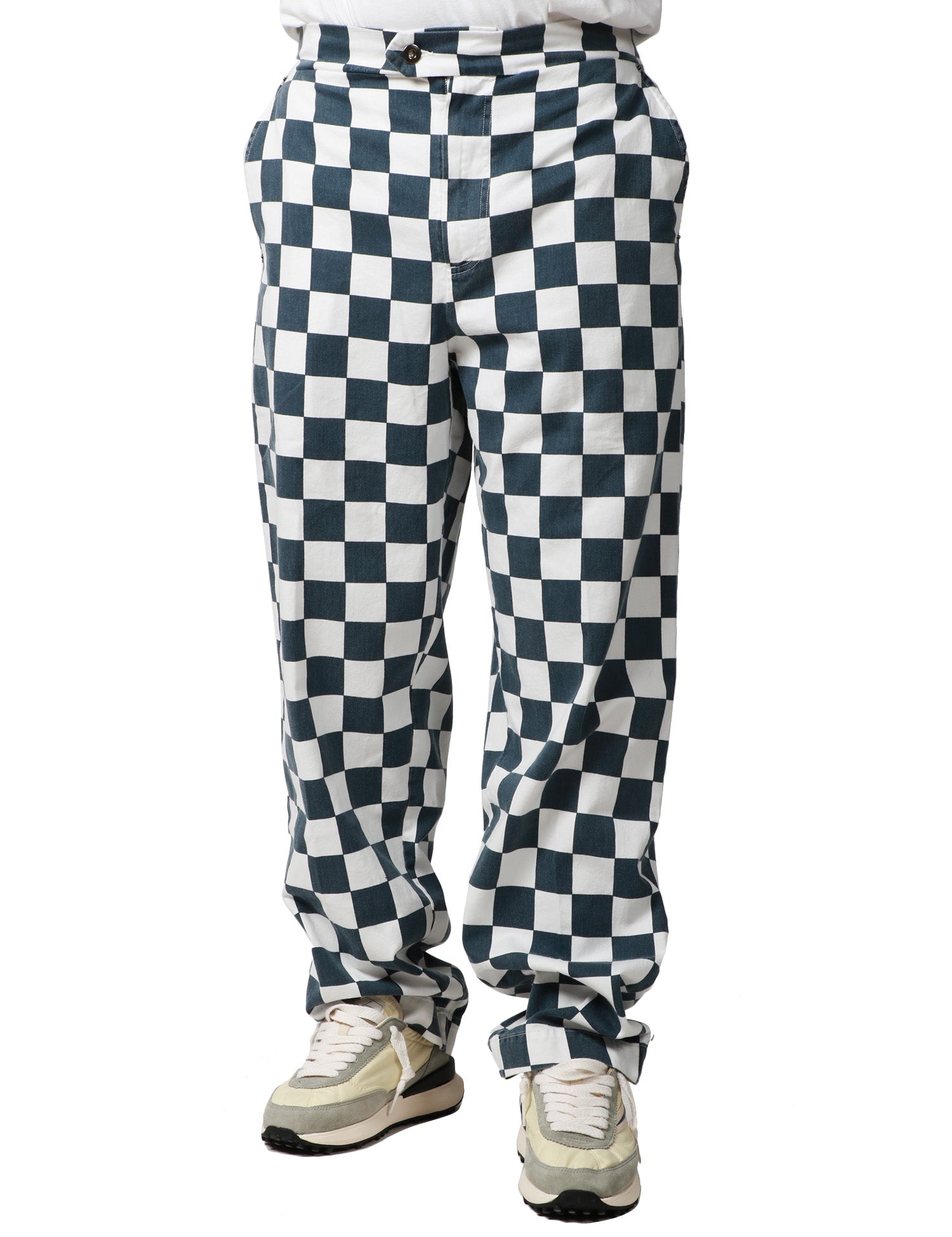 PANTALONE UOMO MAISON CRAZY WORKER 3.2 MANAGER BLU/BIANCO A QUADRI