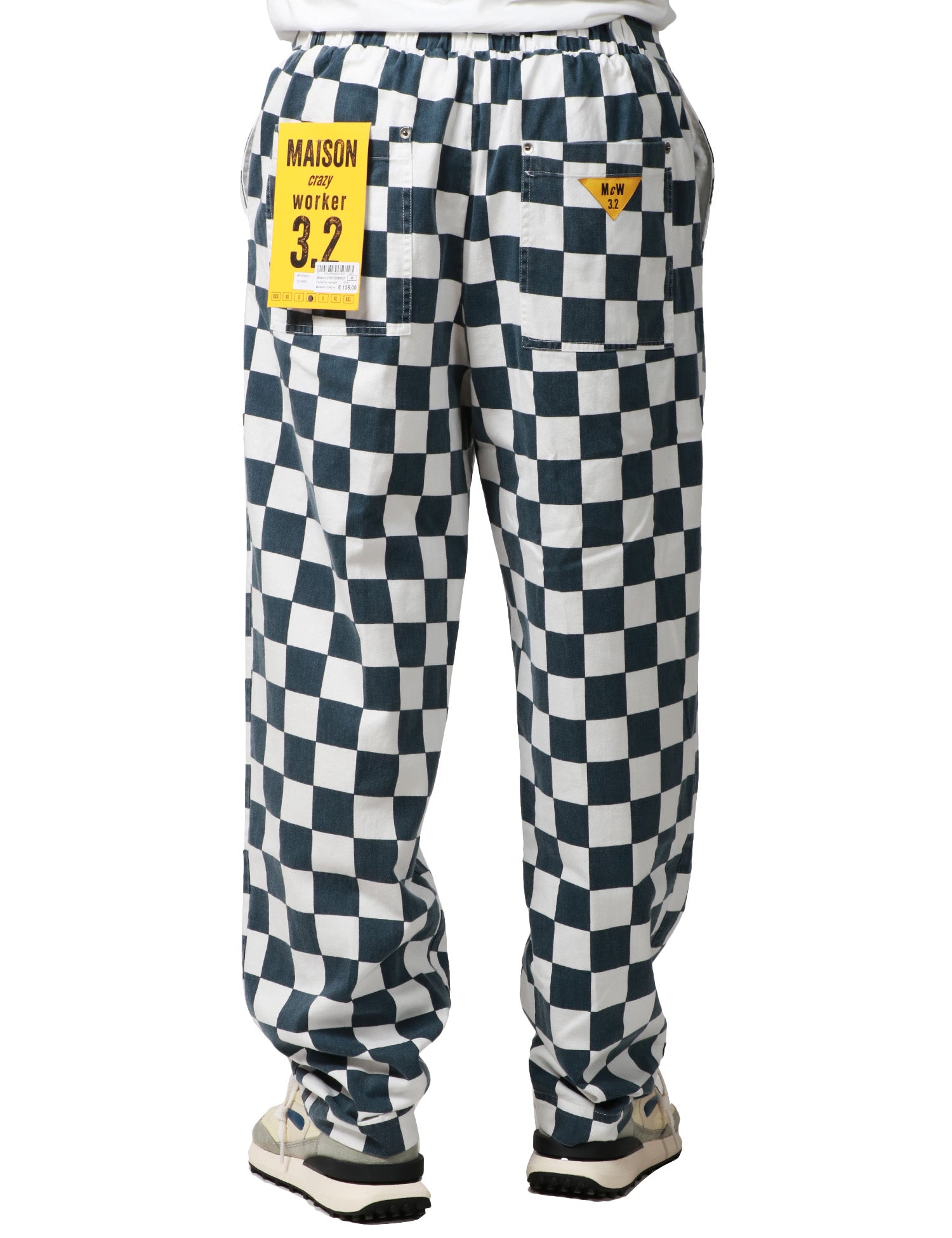 PANTALONE UOMO MAISON CRAZY WORKER 3.2 MANAGER BLU/BIANCO A QUADRI