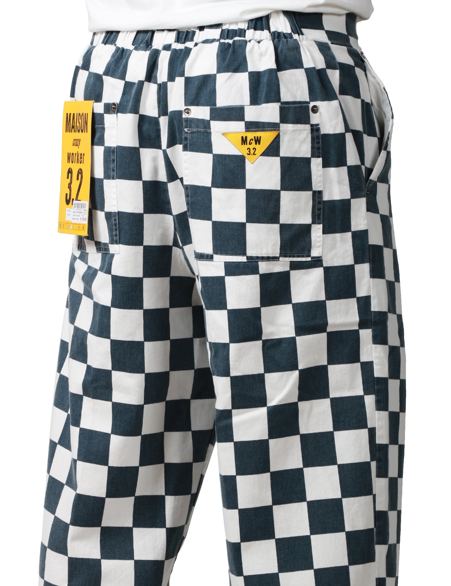 PANTALONE UOMO MAISON CRAZY WORKER 3.2 MANAGER BLU/BIANCO A QUADRI
