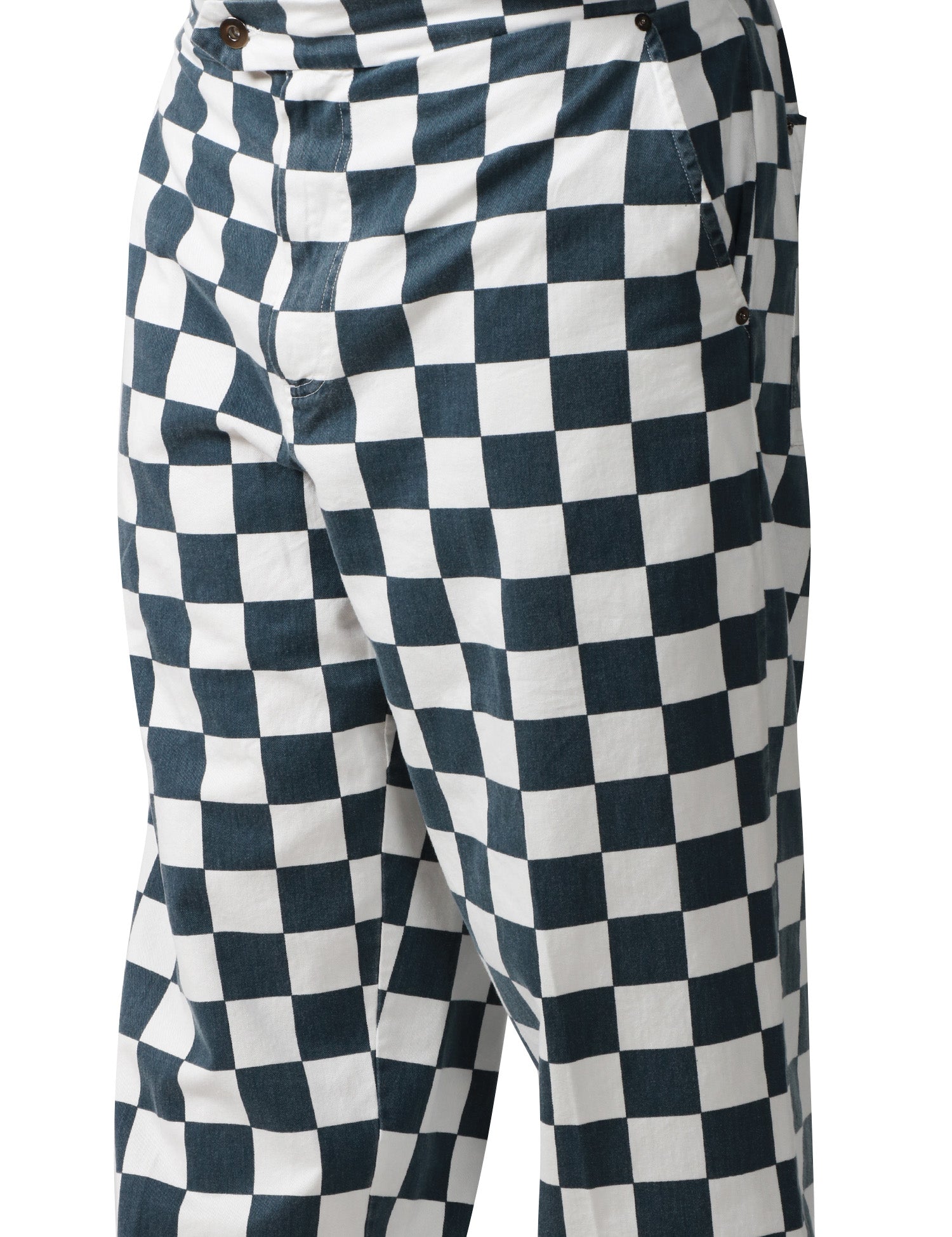 PANTALONE UOMO MAISON CRAZY WORKER 3.2 MANAGER BLU/BIANCO A QUADRI