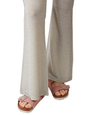 PANTALONE DONNA MATINèE SILVIA BIANCO IN LUREX ELASTICIZZATO A ZAMPA