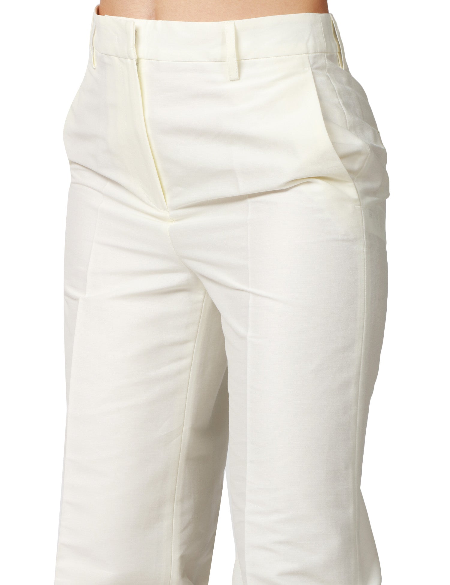 PANTALONE DONNA MVP WARDROBE FLORA TAILOIRED LATTE A VITA ALTA