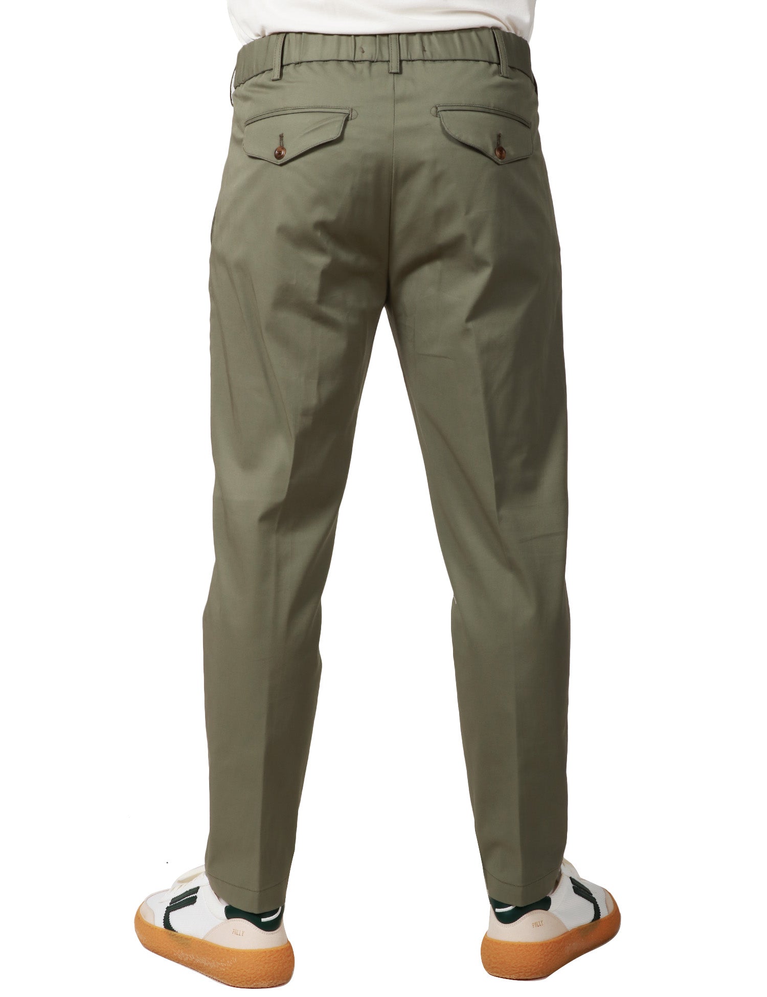 PANTALONE UOMO MYTHS MILITARE IN CONTONE A GAMBA DRITTA CON PINCES