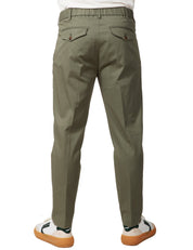 PANTALONE UOMO MYTHS MILITARE IN CONTONE A GAMBA DRITTA CON PINCES