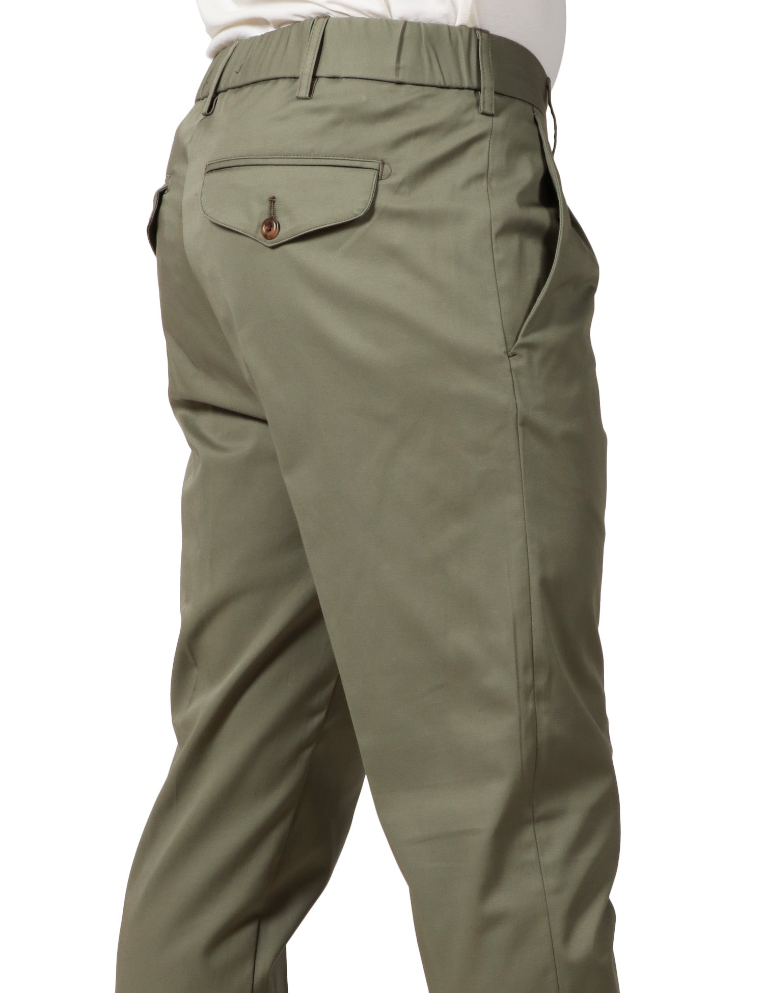 PANTALONE UOMO MYTHS MILITARE IN CONTONE A GAMBA DRITTA CON PINCES