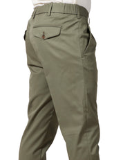 PANTALONE UOMO MYTHS MILITARE IN CONTONE A GAMBA DRITTA CON PINCES