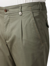 PANTALONE UOMO MYTHS MILITARE IN CONTONE A GAMBA DRITTA CON PINCES