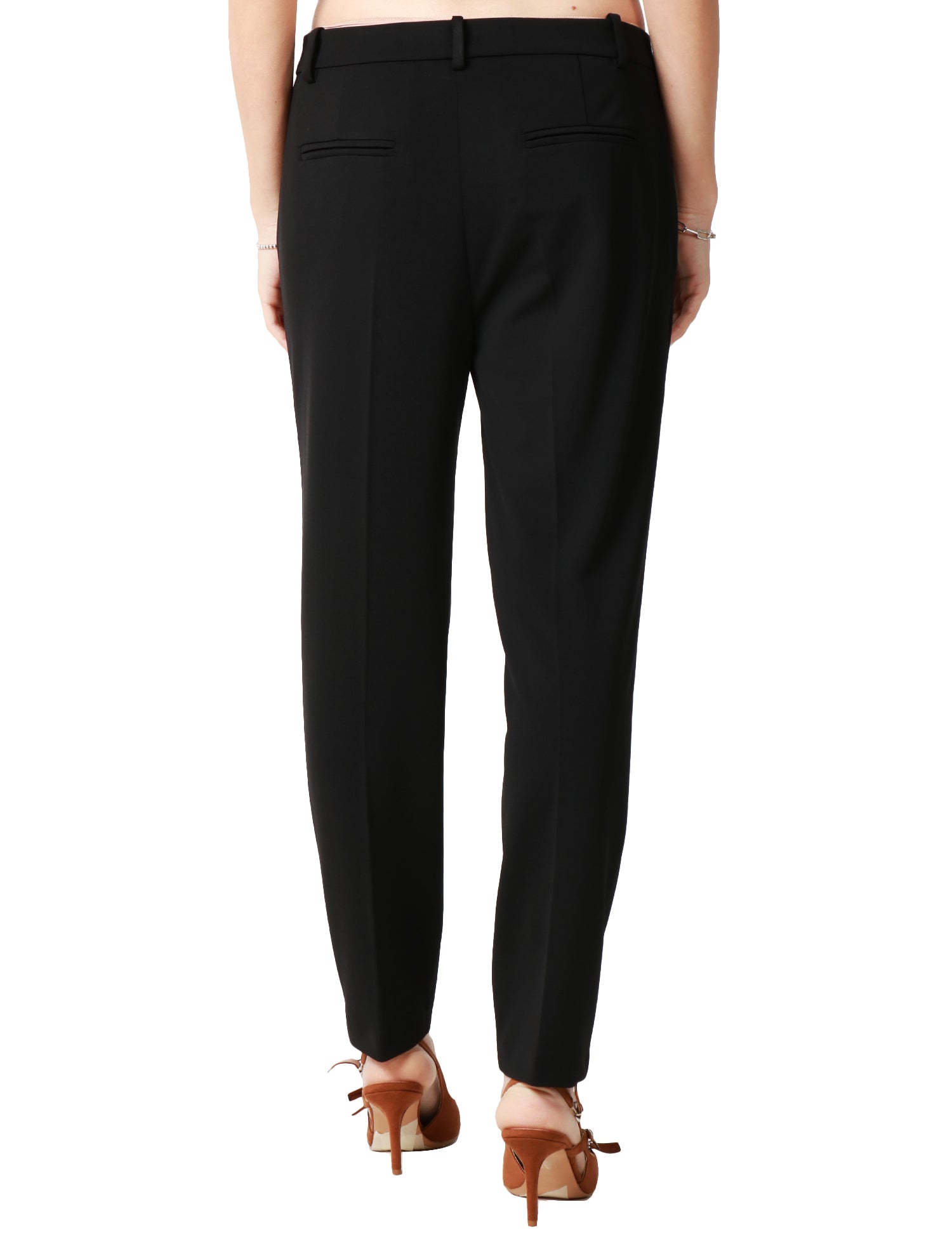 PANTALONE DONNA PINKO NERO "BELLO" CIGARETTE-FIT IN PUNTO STOFFA