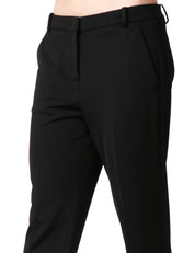 PANTALONE DONNA PINKO NERO "BELLO" CIGARETTE-FIT IN PUNTO STOFFA