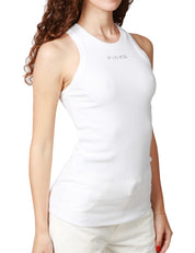 TOP DONNA PINKO DISTINTO NERO CON SCOLLO VOGATORE E PICCOLA STAMPA LOGO CENTRALE