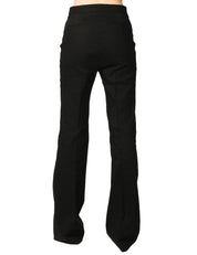 PANTALONE DONNA PINKO POLLO NERO IN CADY TECNICO CON GAMBA ADERENTE SVASATA AL FONDO