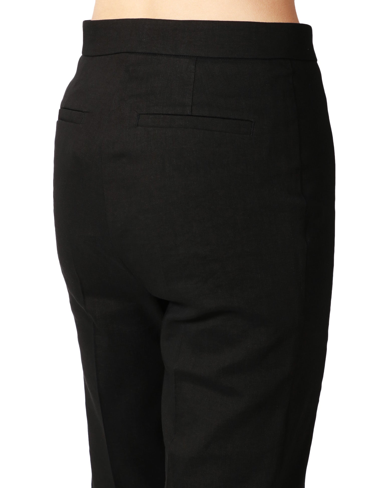 PANTALONE DONNA PINKO POLLO NERO IN CADY TECNICO CON GAMBA ADERENTE SVASATA AL FONDO