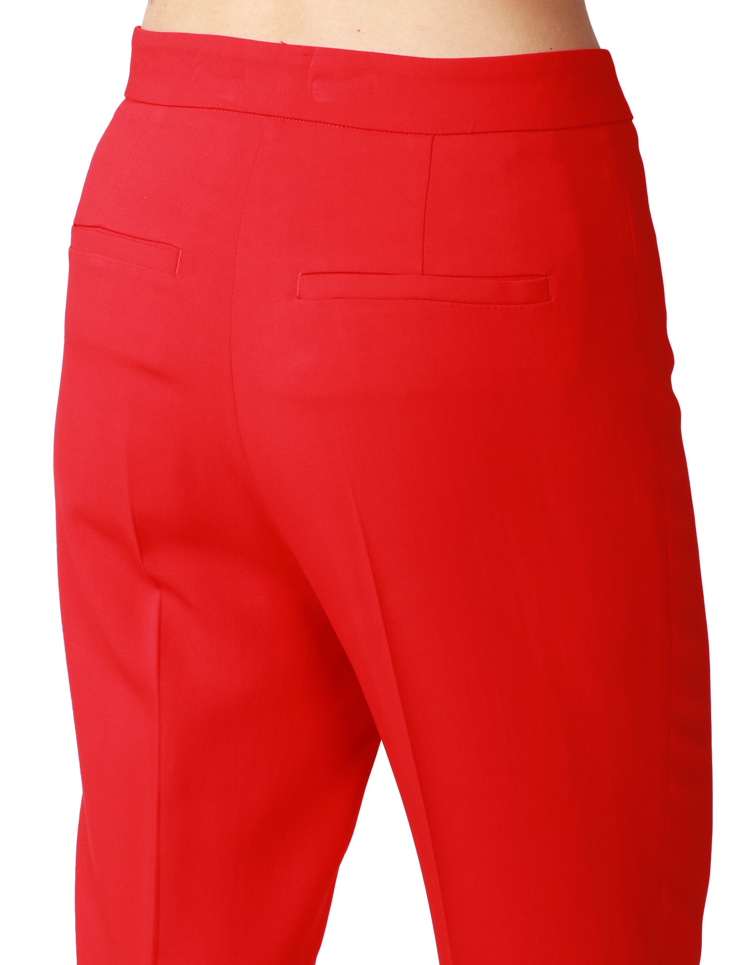 PANTALONE DONNA PINKO POLLO ROSSO IN CADY TECNICO CON GAMBA ADERENTE SVASATA AL FONDO