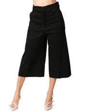 BERMUDA DONNA PINKO RACCONTAMI NERO IN LINO STRETCH DAL VOLUME AMPIO