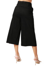 BERMUDA DONNA PINKO RACCONTAMI NERO IN LINO STRETCH DAL VOLUME AMPIO