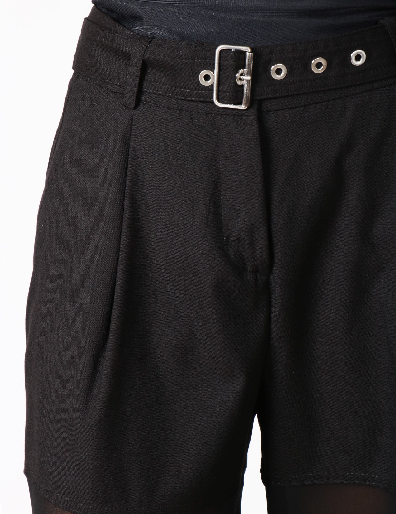 PANTALONE DONNA PINKO RIVER NERO CARGO A PALAZZO CON PARTE INFERIORE IN GEORGETTE SEMITRASPARENTE