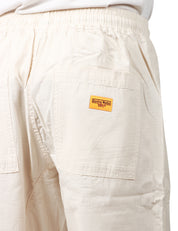 PANTALONE UOMO SERVICE WORKS GRIGIO CHIARO IN COTONE RIPSTOP BIOLOGICO CON COULISSE IN VITA E GAMBA DRITTA