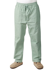 PANTALONE UOMO SERVICE WORKS SALVIA IN COTONE RIPSTOP BIOLOGICO E COULISSE IN VITA A GAMBA DRITTA