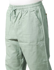 PANTALONE UOMO SERVICE WORKS SALVIA IN COTONE RIPSTOP BIOLOGICO E COULISSE IN VITA A GAMBA DRITTA