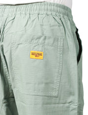 PANTALONE UOMO SERVICE WORKS SALVIA IN COTONE RIPSTOP BIOLOGICO E COULISSE IN VITA A GAMBA DRITTA