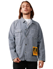 GIACCA UOMO SERVICE WORK HICKORY IN COTONE ORGANICO CON 4 TASCHE FRONTALI E BOTTONI