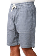 BERMUDA UOMO SERVICE WORKS STAMPA HICKORY IN TELA DI COTONE BIO CON COULISSE E TASCHE