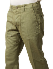 PANTALONE UOMO TELA GENOVA ARNOLDO MILITARE CON TASCHE