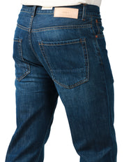 JEANS UOMO TELA GENOVA DAVIDE LAVAGGIO SCURO A GAMBA DRITTA