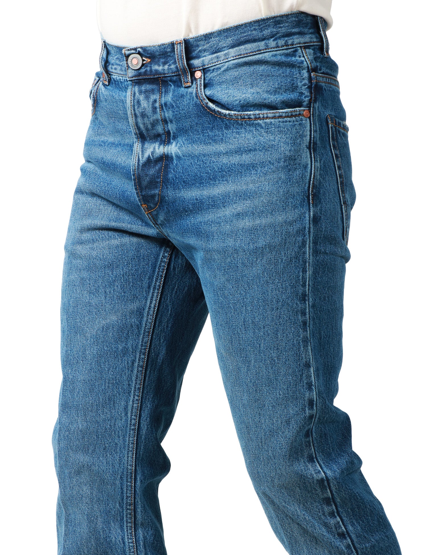 JEANS UOMO TELA GENOVA DAVIDE LAVAGGIO BLU MEDIO A GAMBA DRITTA