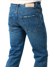 JEANS UOMO TELA GENOVA DAVIDE LAVAGGIO BLU MEDIO A GAMBA DRITTA