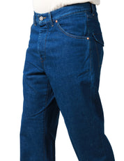 JEANS UOMO TELA GENOVA TIMOTEO BLU A GAMBA DRITTA, TASCHE POSTERIORI CON PATTA