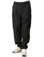 PANTALONE UOMO UNIVERSAL WORKS NERO A GAMBA LARGA CON COULISSE IN VITA