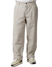 PANTALONE UOMO UNIVERSAL WORKS GRIGIO A RIGHE CON GAMBA DRITTA E LARGA