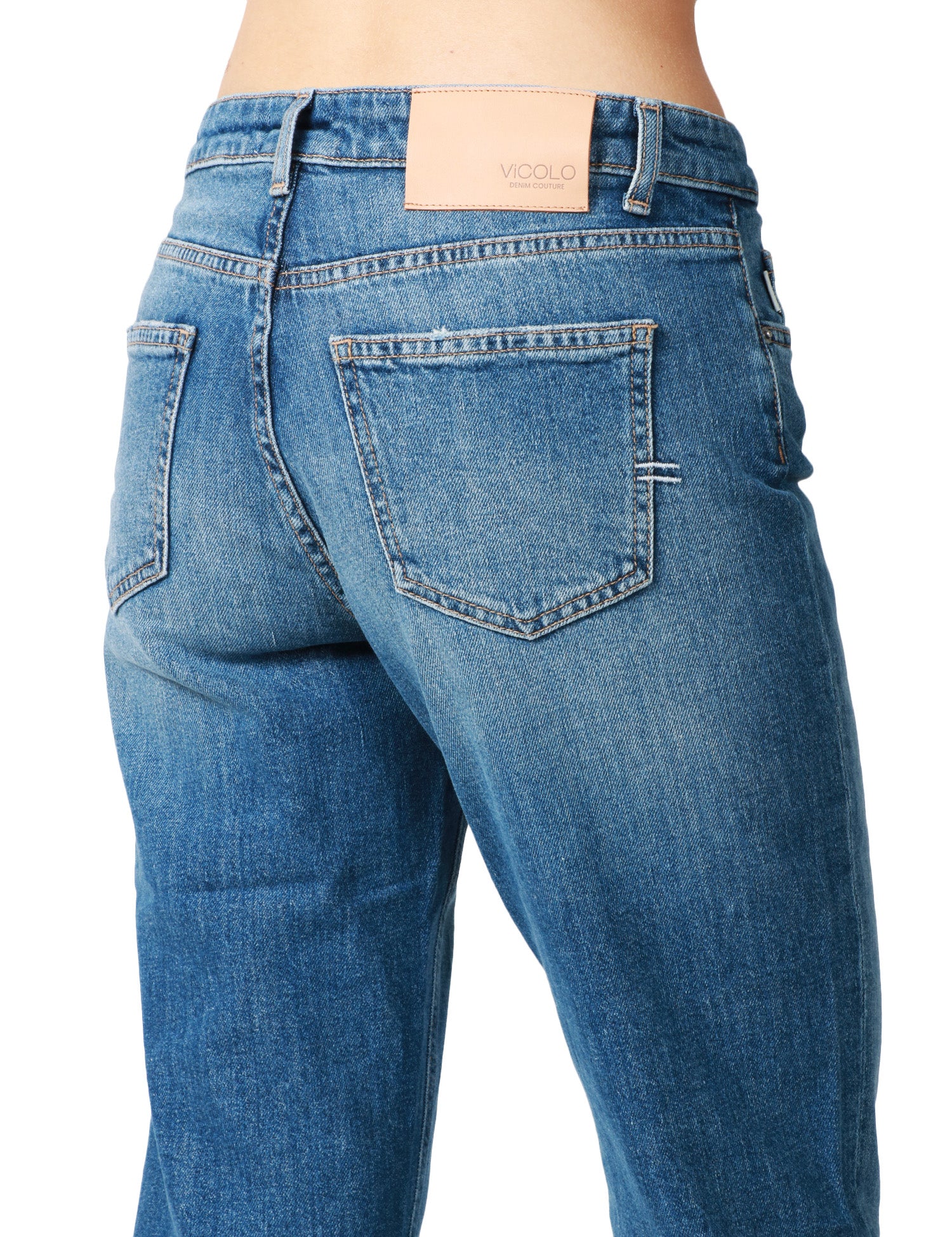 JEAND DONNA VICOLO MAGGIE DENIM MEDIO CON EFFETTO VINTAGE E RISVOLTO SUL FONDO