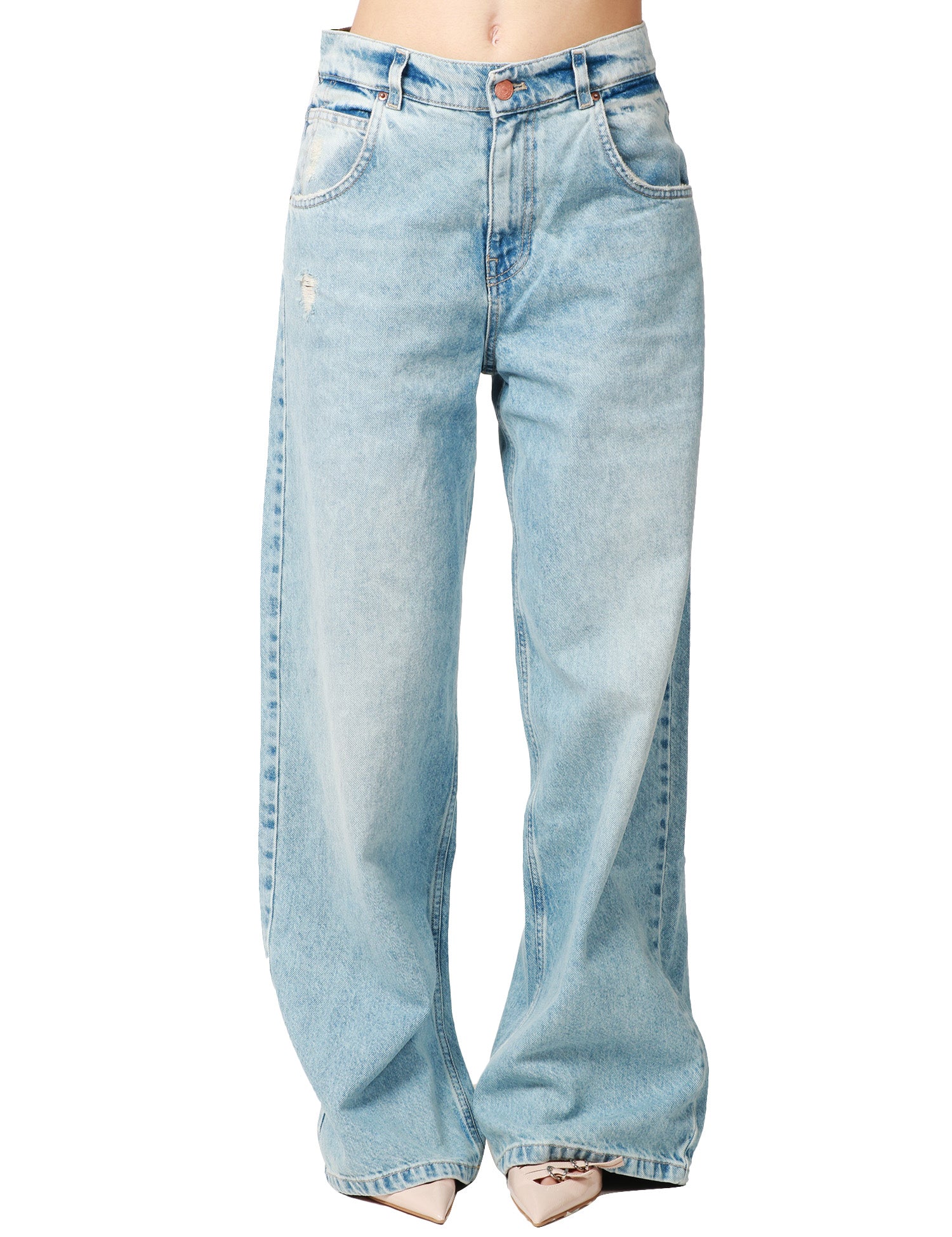 JEANS DONNA VICOLO LAVAGGIO CHIARO WIDE LEG