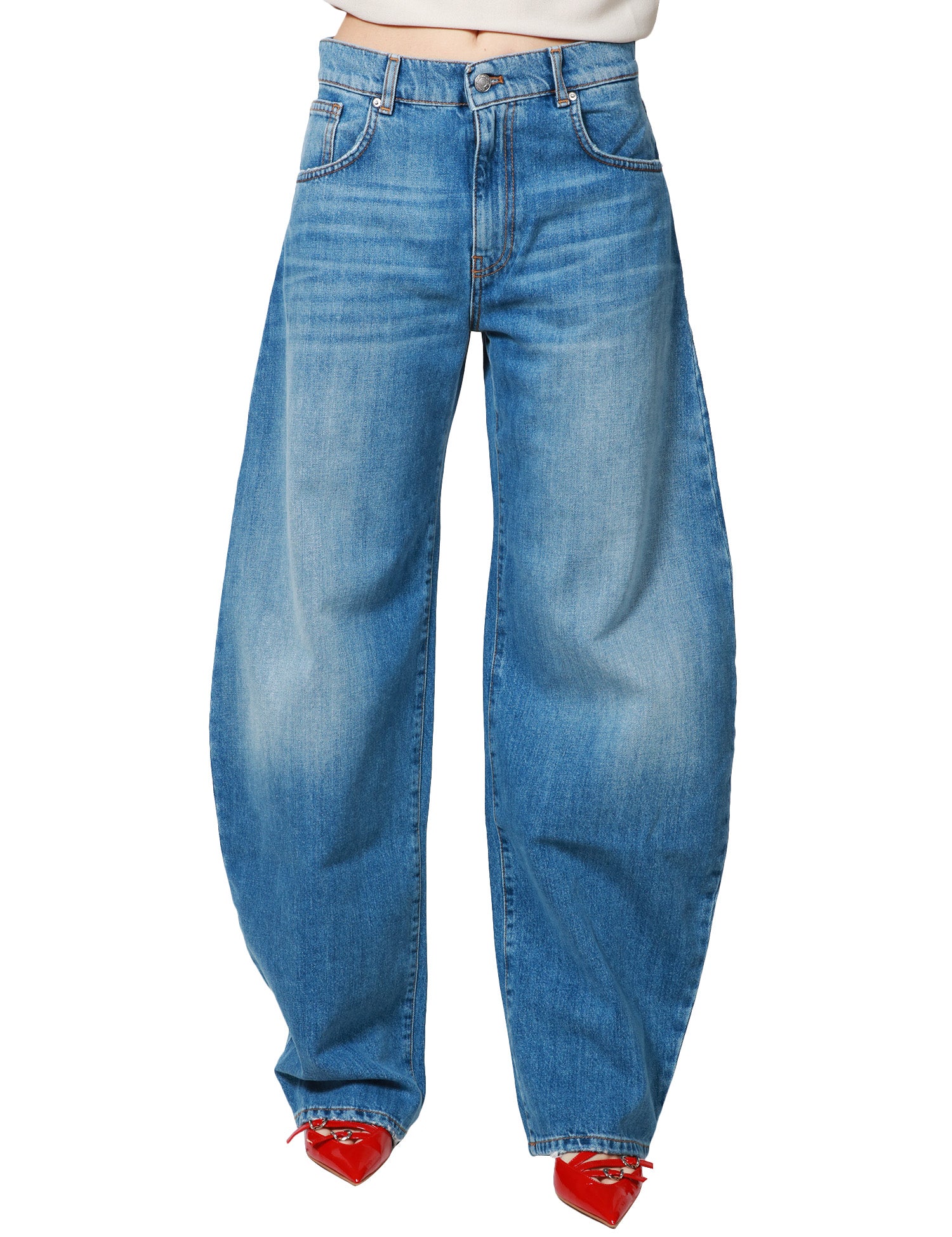 JEANS DONNA VICOLODENIM MEDIO GAMBA A BANANA