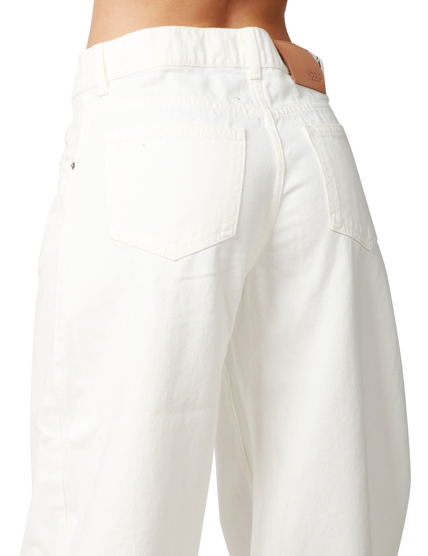 JEANS DONNA VICOLO DENISE BIANCO 5 TASCHE WIDE LEG