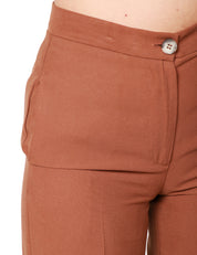 PANTALONE DONNA VICOLO TABACCO A VITA ALTA tabaccoCON GAMBA DRITTA