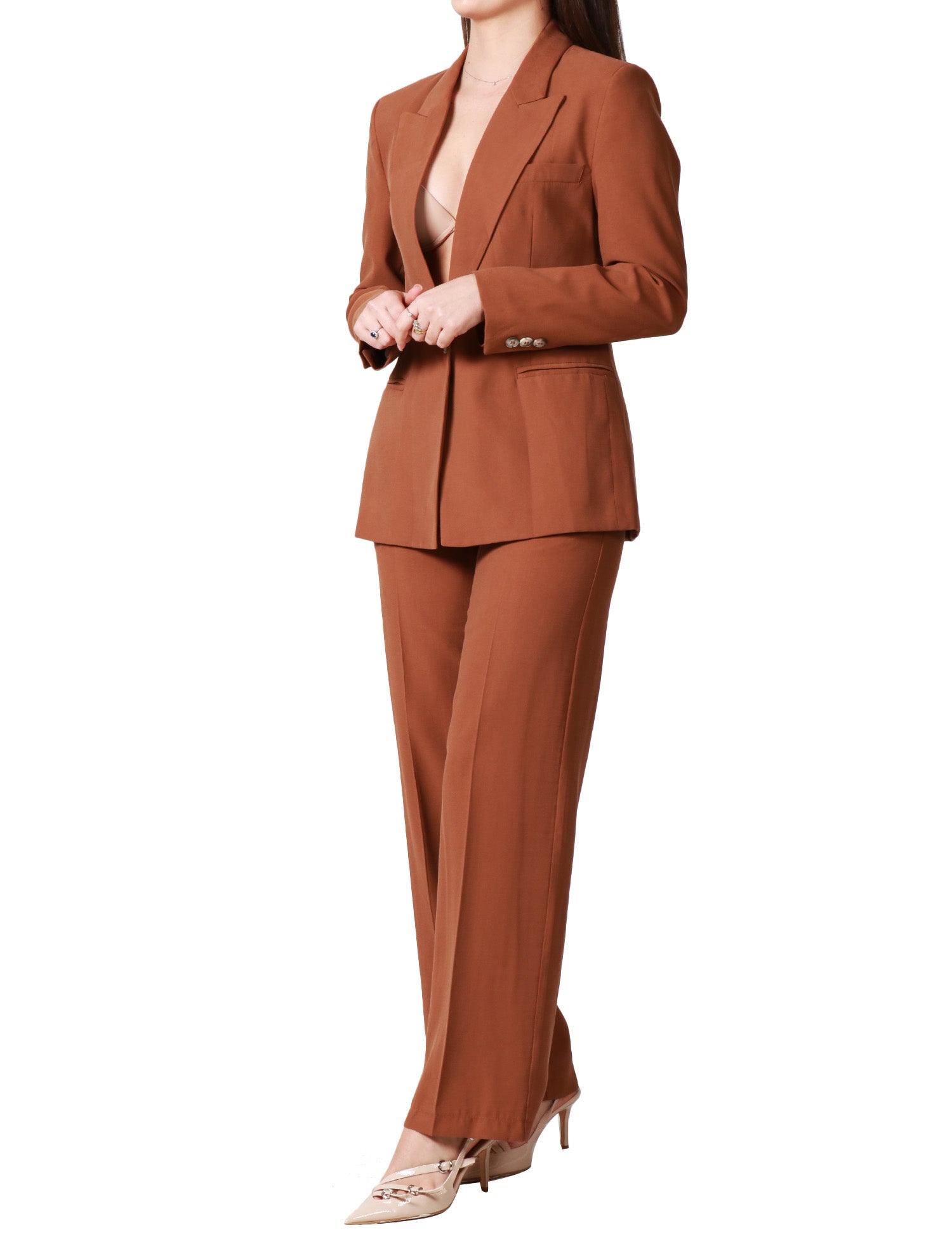 PANTALONE DONNA VICOLO TABACCO A VITA ALTA tabaccoCON GAMBA DRITTA